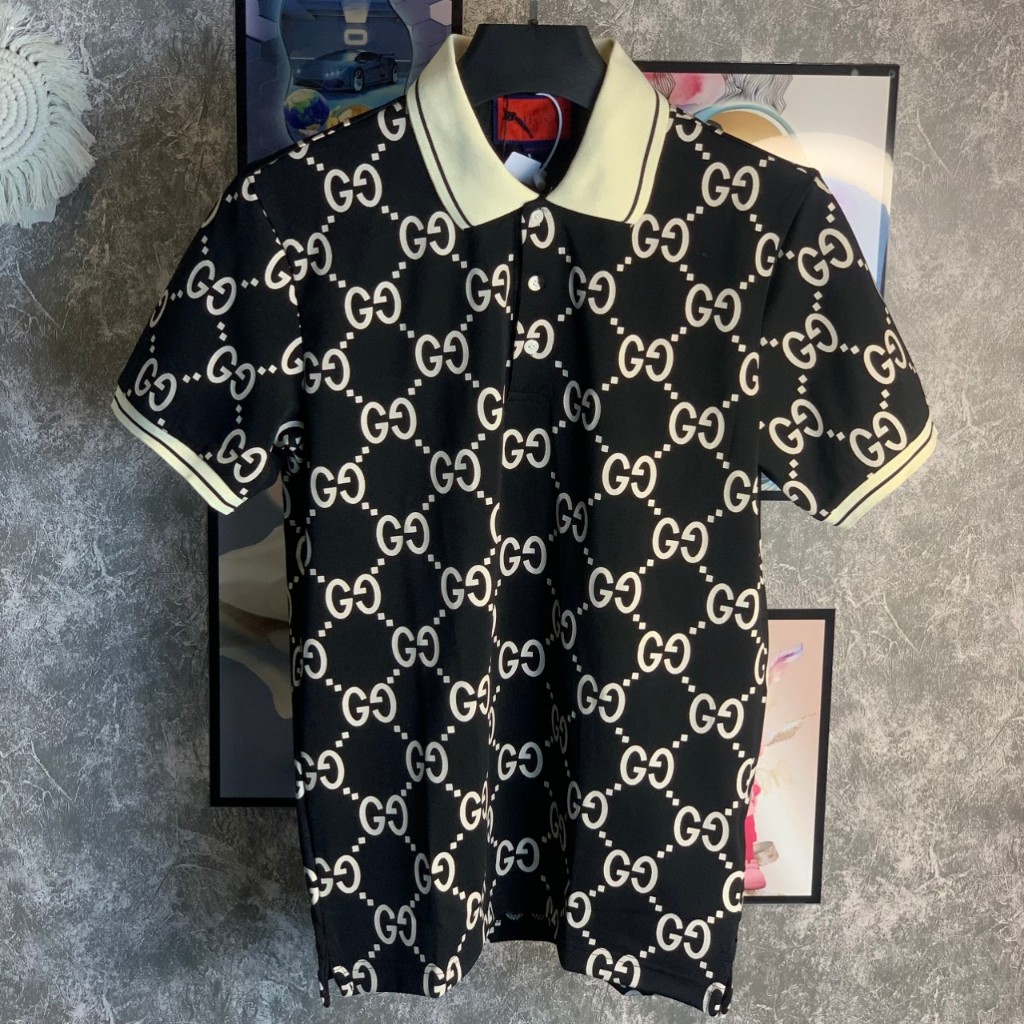 Áo Polo Gc cổ bẻ họa tiết Xích thun basic cộc tay phong cách trẻ trung chuẩn form 2024