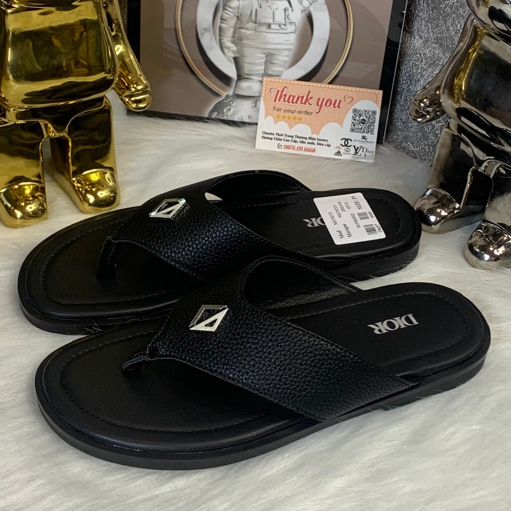 Dép xỏ Ngón Nam nữ Tông Lào Thái Mẫu Diorrs Mới 2024 Cập Bến,Dép Lê logo dior kim loại họa tiết đen sang chảnh