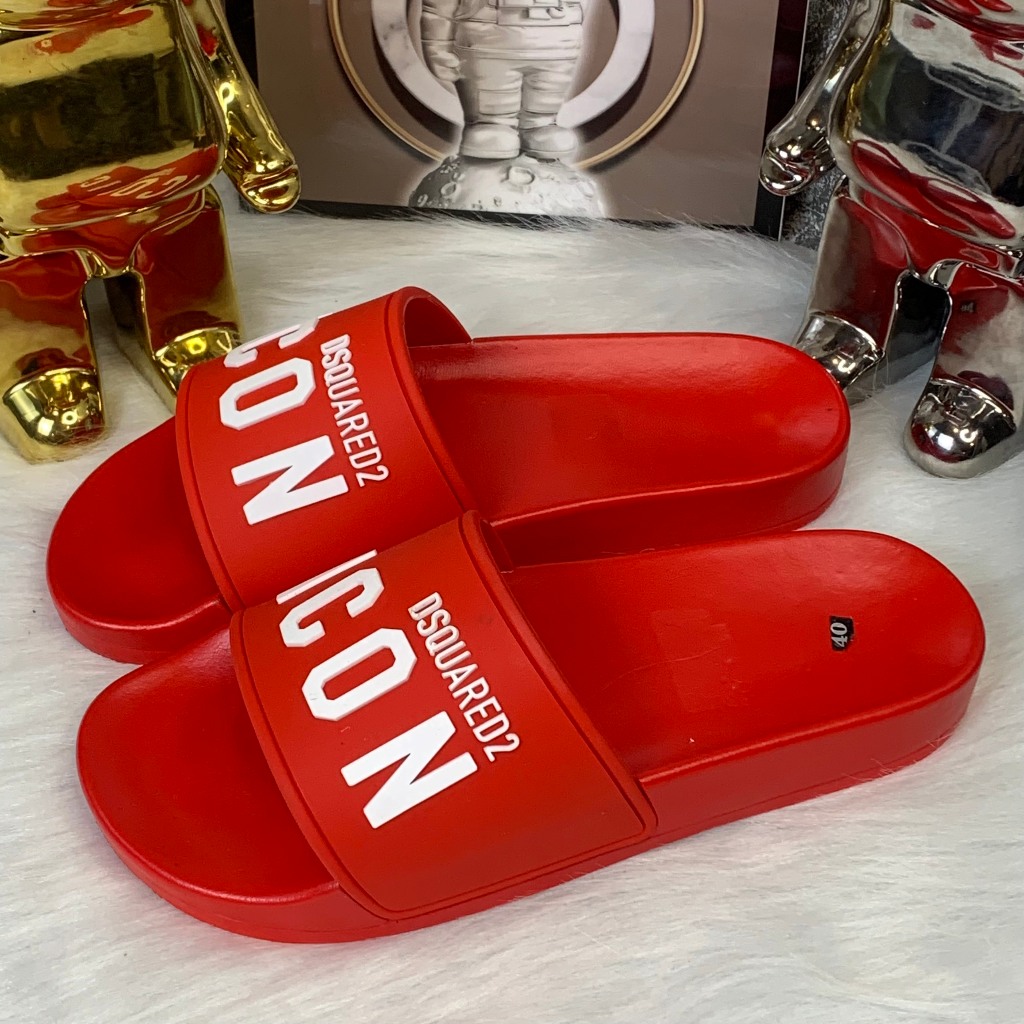 Dép quai ngang nam nữ ICON đỏ, Dép nam nữ mẫu mới 2024 hot trend ( Hàng Đẹp )
