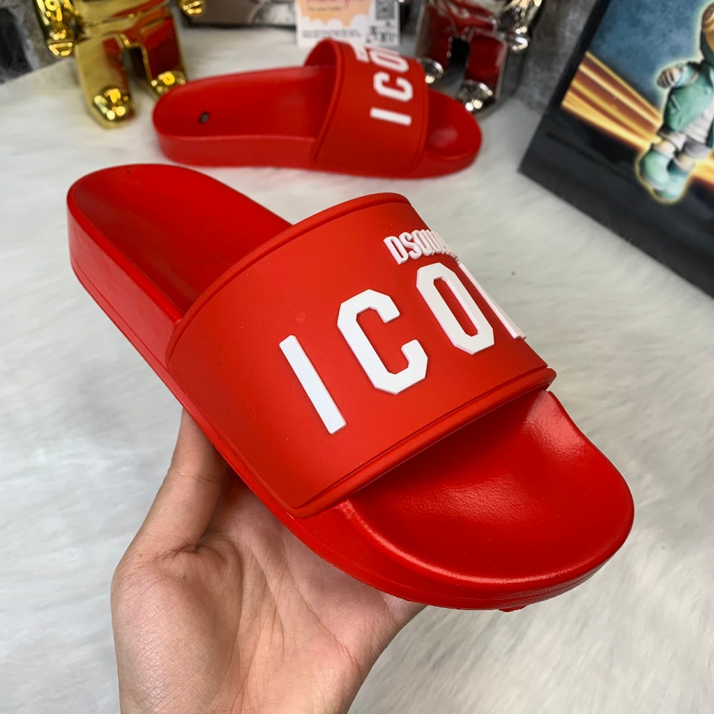 Dép quai ngang nam nữ ICON đỏ, Dép nam nữ mẫu mới 2024 hot trend ( Hàng Đẹp )