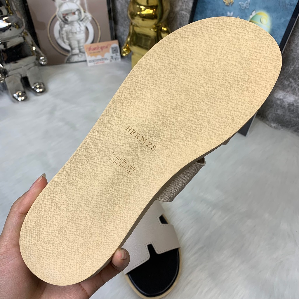 Dép chữ H đế đen dép da nam sang trọng, lịch sự, quai da nguyên tấm loại 1, đế phíp cao cấp,DÉP H.E.R.M.E.R CHỮ H NAM NỮ