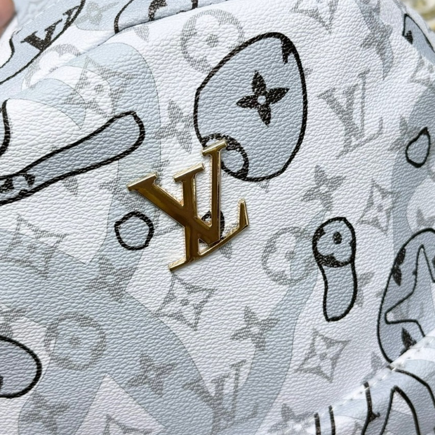 Balo L.V Hoạ Tiết Monograms Xanh ngọc Cao Cấp đi chơi, đi du lịch,Balo Cặp Đi học hoạ tiểt mặt cười mới nhất 2024