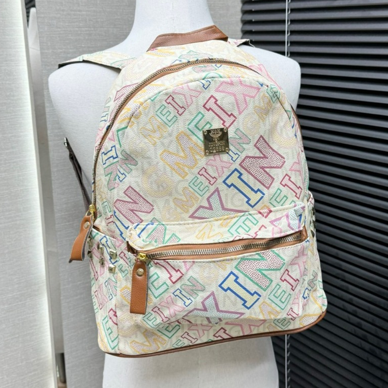 Balo H&M Hoạ Tiết Monograms Cao Cấp đi chơi, đi du lịch,Balo Cặp Đi học hoạ tiểt mặt cười mới nhất 2024