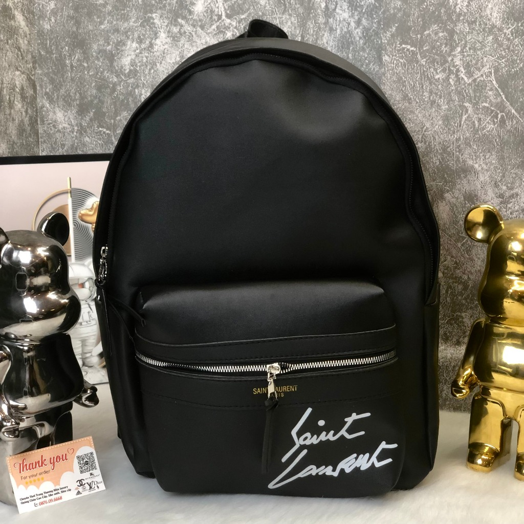 Balo Da Học Sinh Xinh Chữ Kí Saint Laurent Chất Liệu Cao Cấp,,Balo SL Cao Cấp đi chơi, đi du lịch,Balo Cặp Đi Chơi