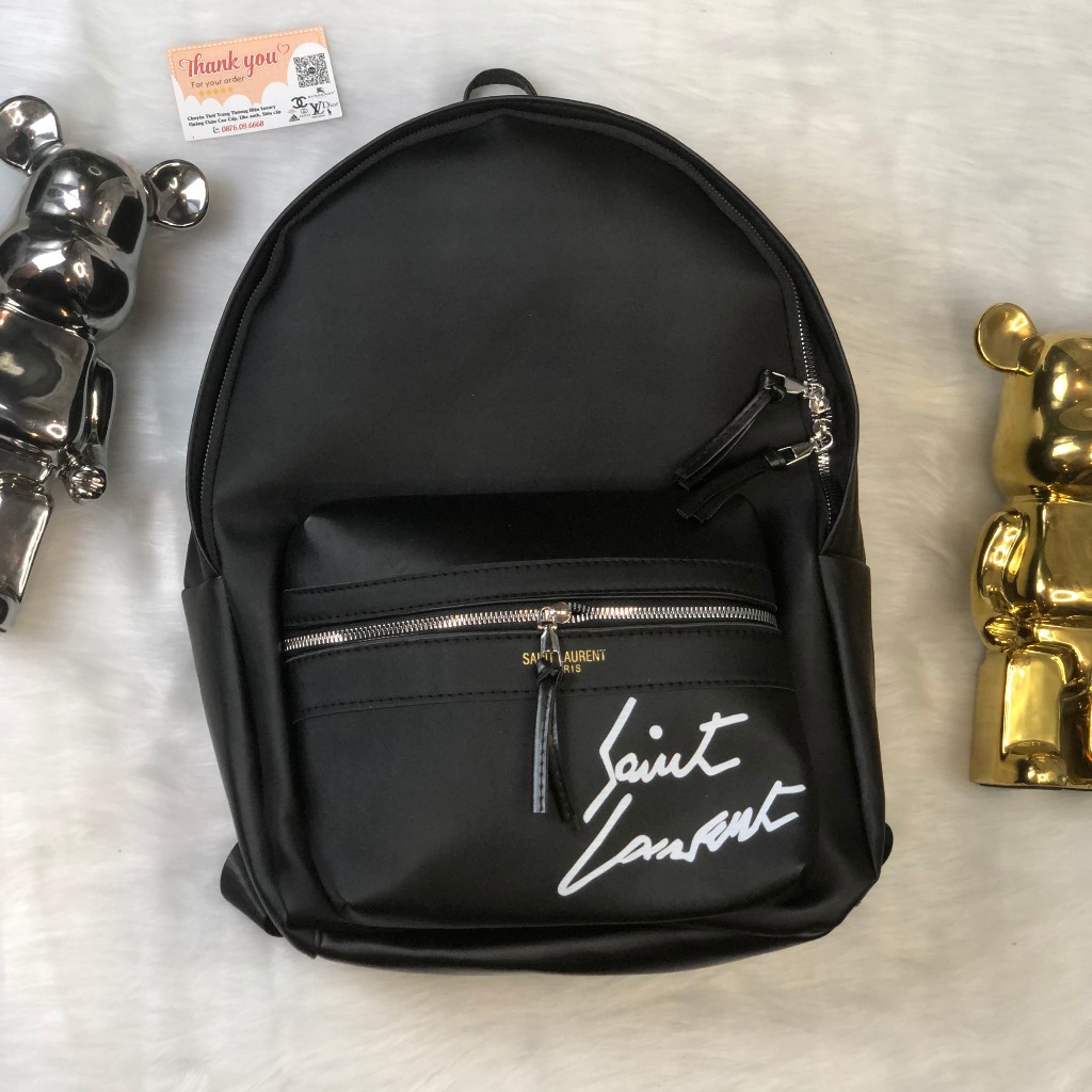 Balo Da Học Sinh Xinh Chữ Kí Saint Laurent  Chất Liệu Cao Cấp,,Balo SL Cao Cấp đi chơi, đi du lịch,Balo Cặp Đi Chơi
