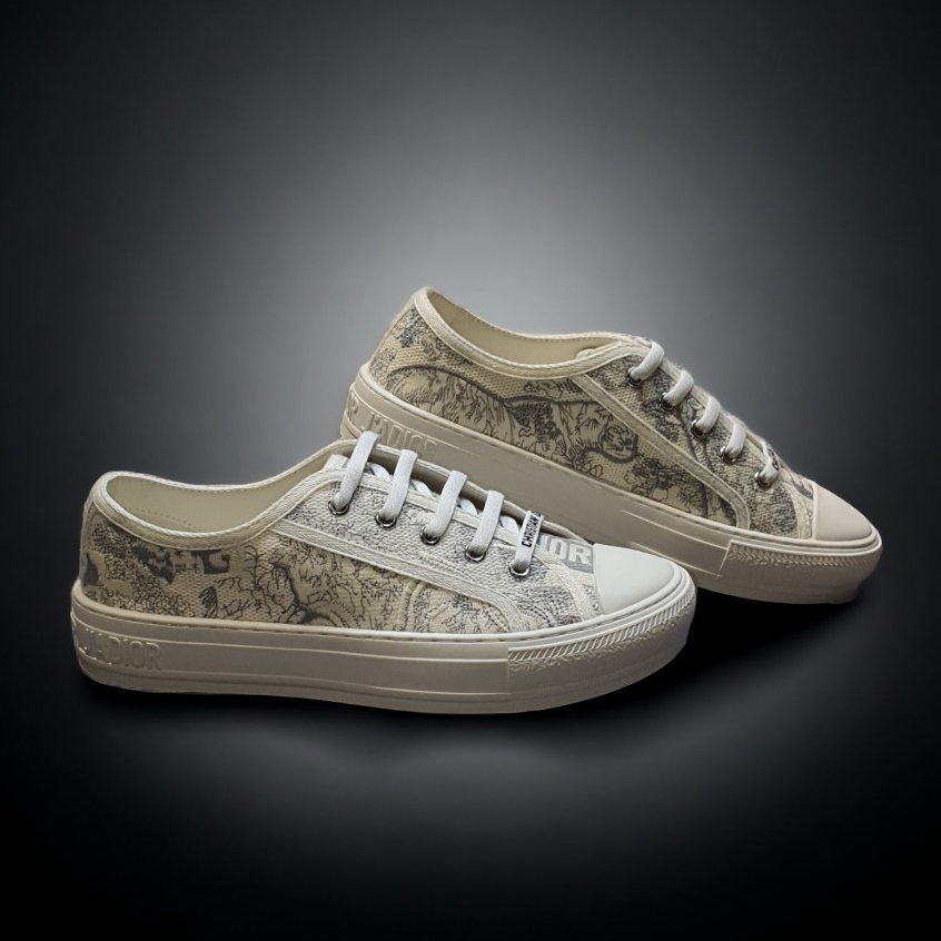 Giày Thể Thao Nam Nữ Di.or Walk Embroider Cotton Canvas B56 Họa Tiết Hổ,Giày SNEAKER Vải Cotton Thêu Hình Đầu Hổ Cá Tính