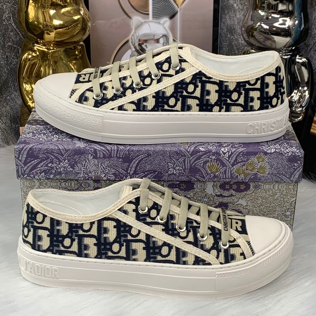 [ Ocean Park Luxury ]Giày Walk’n’Dior Sneaker Grey Oblique Embroidered Cotton,Dior b56 gray Cao Câp,GIÀY DR B56 Canvas