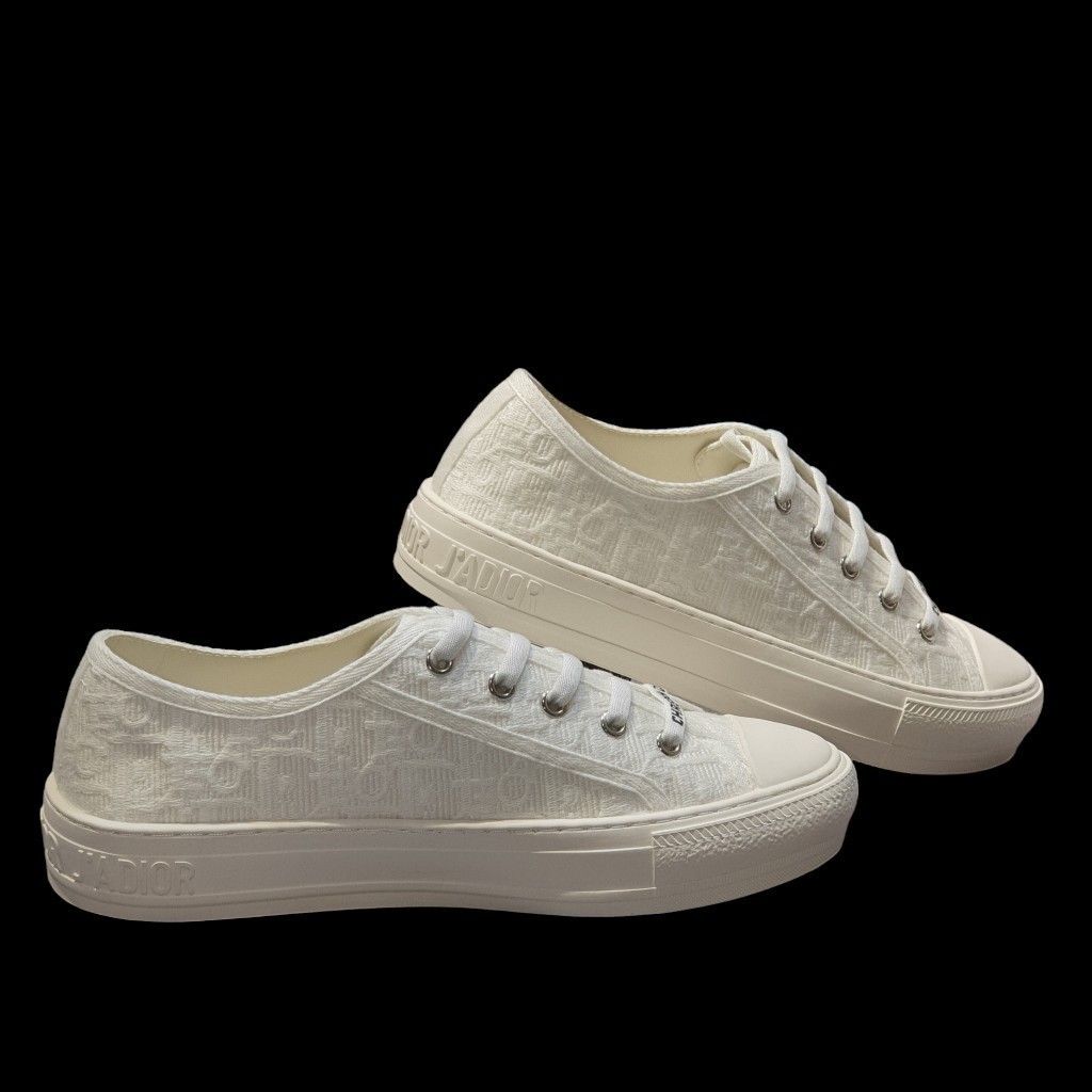 [ AIO LUXURY ] Giày Thể Thao Sneaker Di.or B56 Full Trắng Cao Cấp, Di.or Walk Embroider Cotton họa tiết vải trắng full
