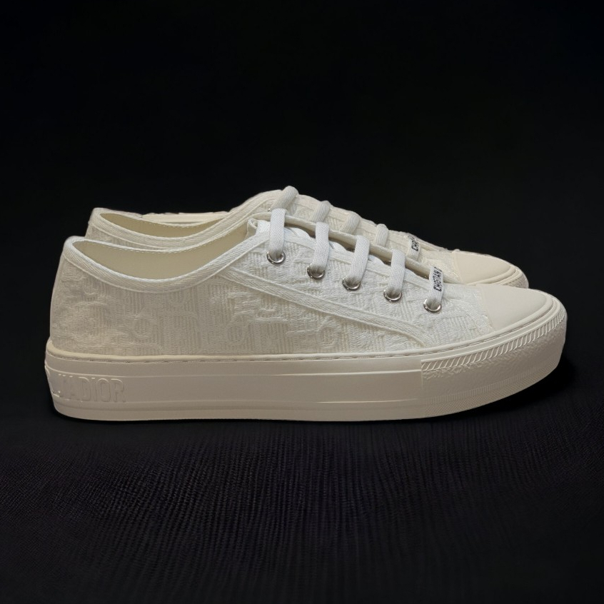 [ AIO LUXURY ] Giày Thể Thao Sneaker Di.or B56 Full Trắng Cao Cấp, Di.or Walk Embroider Cotton họa tiết vải trắng full