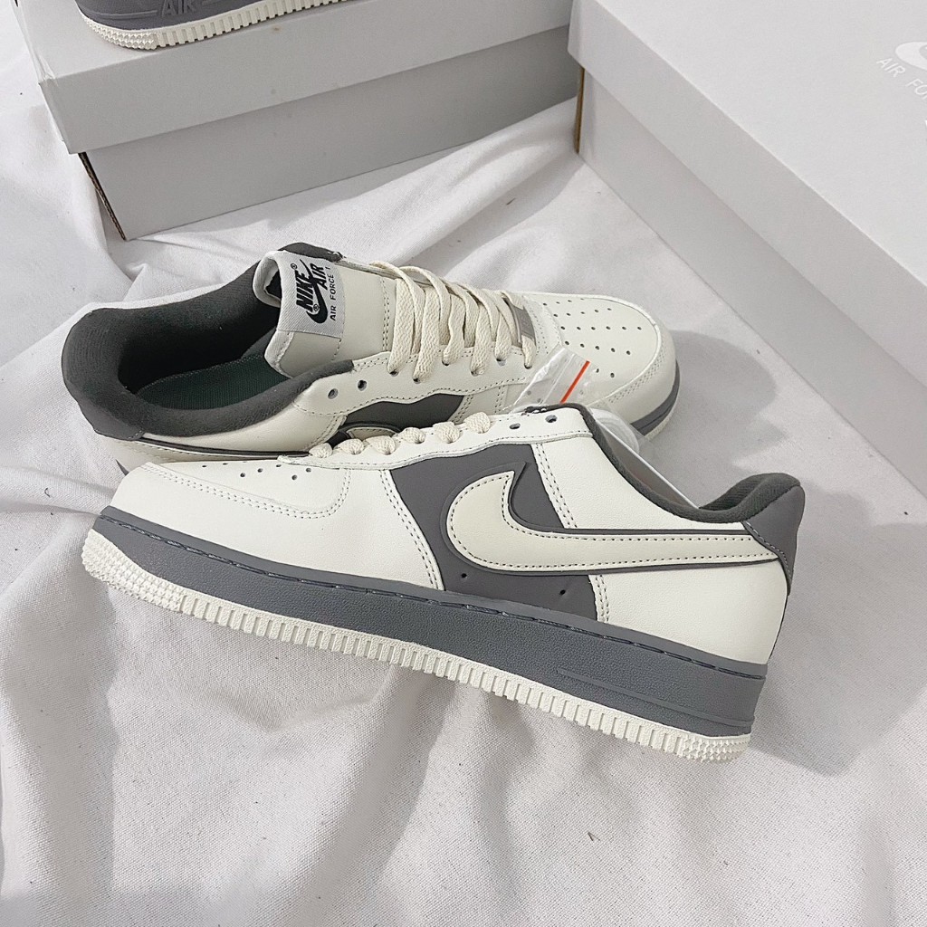 Giày Thể Thao AF1 Mini Swoosh Xám Xi Măng (Full Box) GIÀY AF1 XÁM TRO AF1 XÁM CHUỘT MẪU MỚI