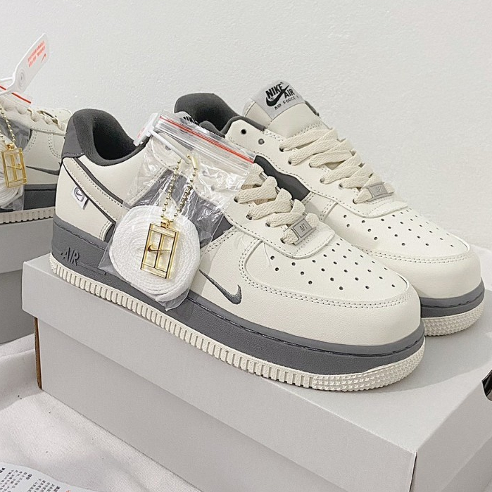 Giày Thể Thao AF1 Mini Swoosh Xám Xi Măng (Full Box) GIÀY AF1 XÁM TRO AF1 XÁM CHUỘT MẪU MỚI