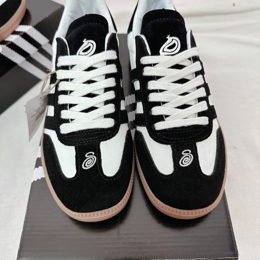 [AIO sneaker] Giày_Adidas Samba Origianl x Stussy Nam Nữ  Đen Sọc Trắng  Cá Tính Mẫu Basic Full Box Bill
