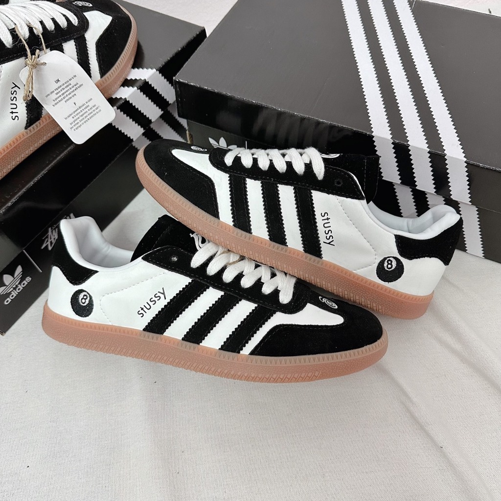 [AIO sneaker] Giày_Adidas Samba Origianl x Stussy Nam Nữ  Đen Sọc Trắng  Cá Tính Mẫu Basic Full Box Bill