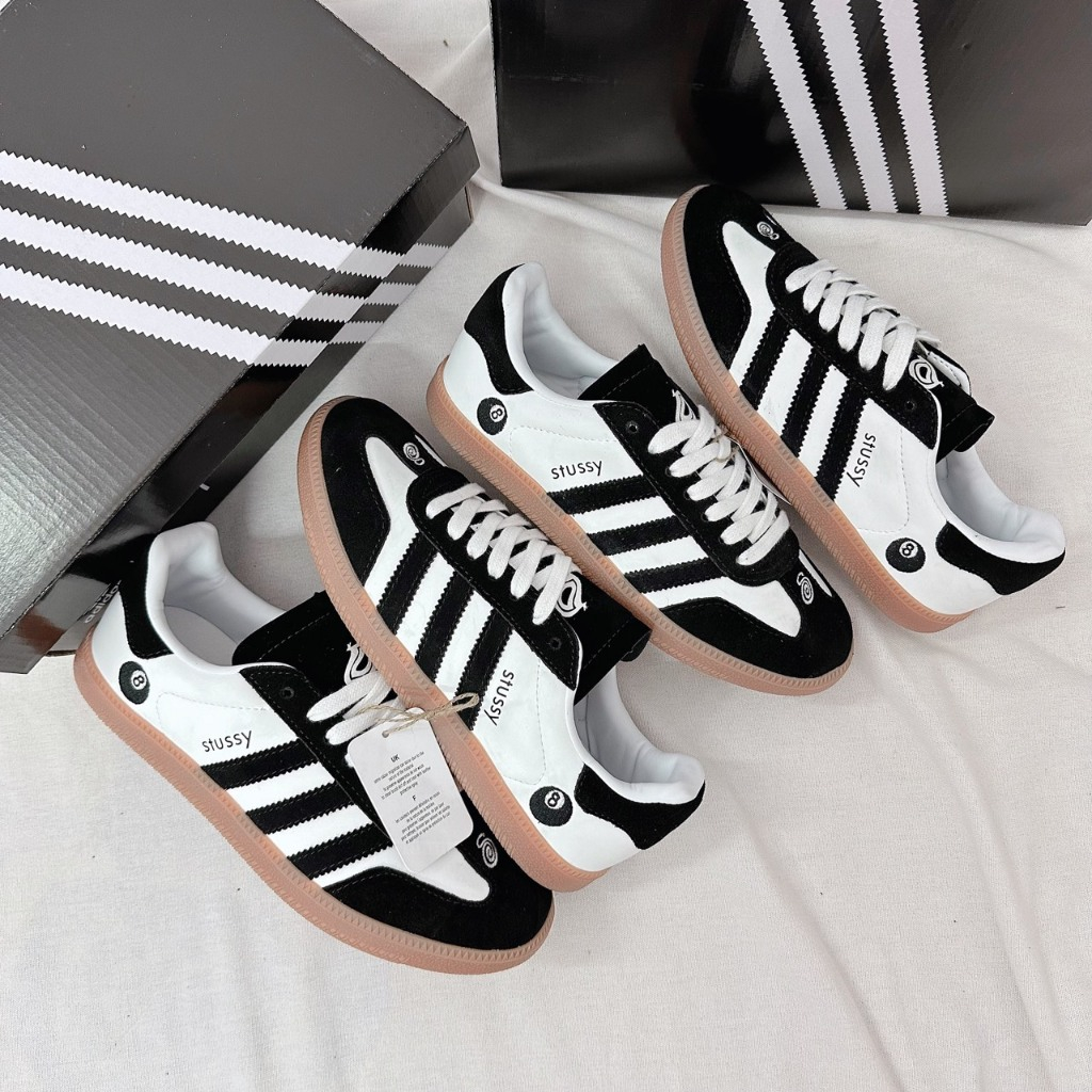 [AIO sneaker] Giày_Adidas Samba Origianl x Stussy Nam Nữ  Đen Sọc Trắng  Cá Tính Mẫu Basic Full Box Bill