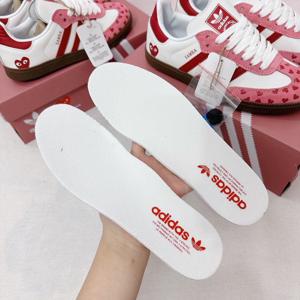[AIO sneaker] Giày_Adidas Samba OG x CDG Heart Nam Nữ Hồng họa tiết trái tim Cá Tính Mẫu Basic Full Box Bill