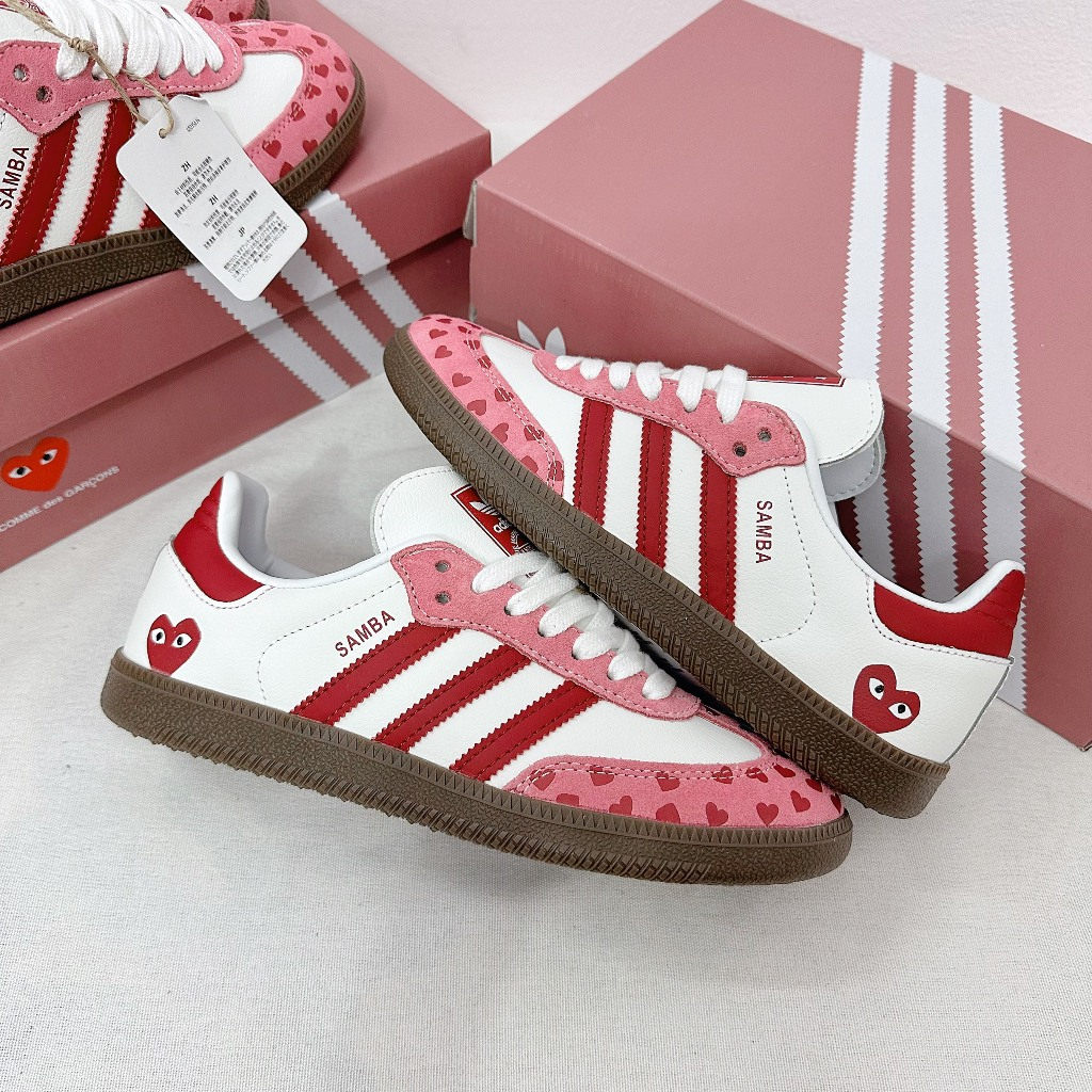 [AIO sneaker] Giày_Adidas Samba OG x CDG Heart Nam Nữ Hồng họa tiết trái tim Cá Tính Mẫu Basic Full Box Bill