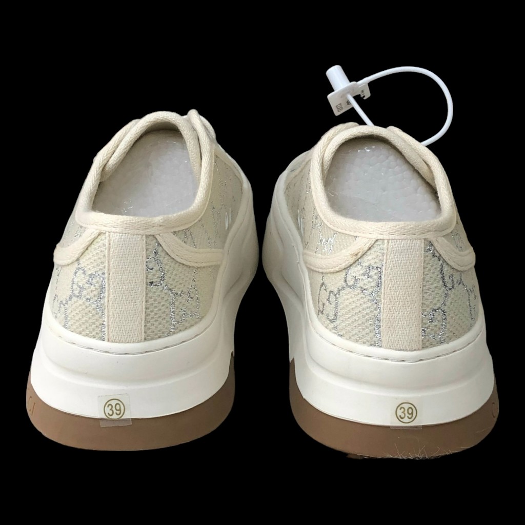 Giày thể thao nữ Gu.cci Tennis 1977 Trắng độn đế 6 phân,Giày Vải canvas Cổ Thấp Đế Dày Thêu Họa Tiết Phong Cách Mới 2024