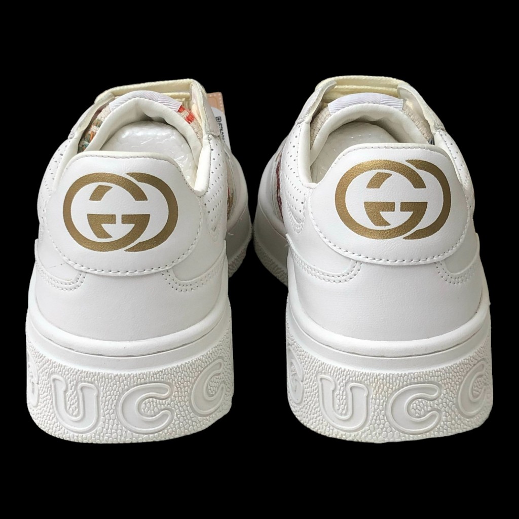 Giày Thể Thao Gu.cci Trắng Monogram Cao Cấp Full Phụ Kiện GC Đế Cao 6cm Hàng Cao Cấp 2023,Giày Gu.cci GG Supreme Canvas