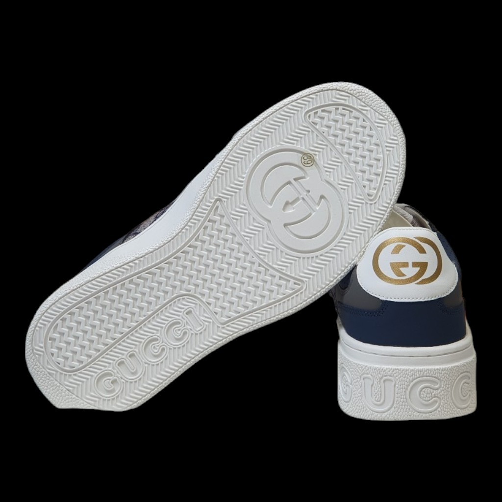 Giày Thể Thao sneaker Gu.cci Xanh Dương Đế Cao Full Bill Box, Xanh Monogram Blue Beige GC Đế Cao 6cm