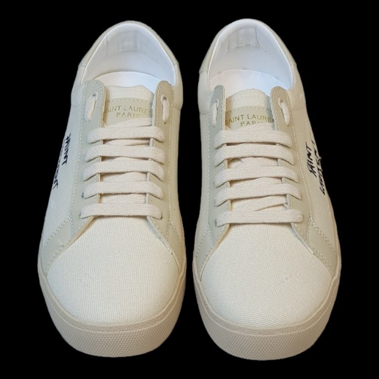 Giày Sneaker Saint Laurent Paris - Giày Thể Thao SLR Paris Kem Vải Canvas Kiểu Dáng Thể Thao Bản Cao Cấp Full Box Bill