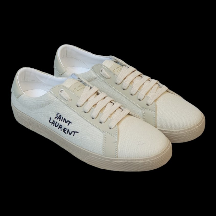 Giày Sneaker Saint Laurent Paris - Giày Thể Thao SLR Paris Kem Vải Canvas Kiểu Dáng Thể Thao Bản Cao Cấp Full Box Bill
