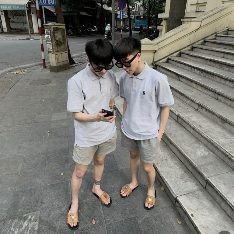 [ Ocean Park Luxury ] Dép quai ngang nam nữ MCM vàng Hoạ Tiết Tag Logo Vuông hàng QC loại 1,Dép MCM Wmms Slides Monogram