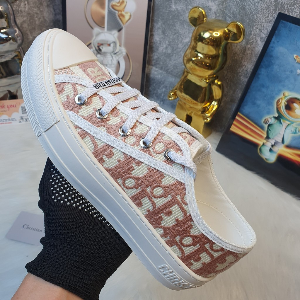 [ Ocean Park Luxury ]GIÀY DR B56 Hồng, Giày Walk’n’Dior Sneaker Grey Oblique Embroidered Cotton,Dior b56 Pink Cao Câp