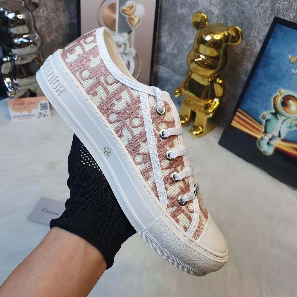 [ Ocean Park Luxury ]GIÀY DR B56 Hồng, Giày Walk’n’Dior Sneaker Grey Oblique Embroidered Cotton,Dior b56 Pink Cao Câp