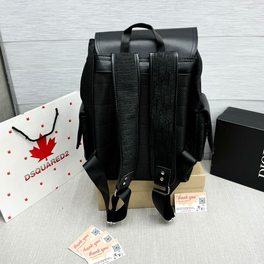 Balo ĐÌ O Đen cao cấp - Chất liệu da phối vải - Fom dáng cực đẹp - Size 55 cực bự - Dành cho ae đi học và Du lịch