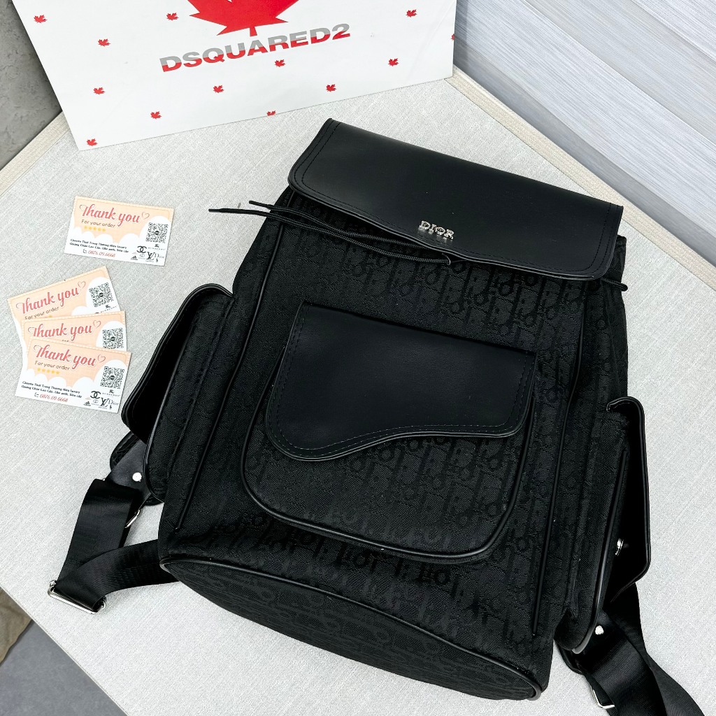 Balo ĐÌ O Đen cao cấp - Chất liệu da phối vải - Fom dáng cực đẹp - Size 55 cực bự - Dành cho ae đi học và Du lịch