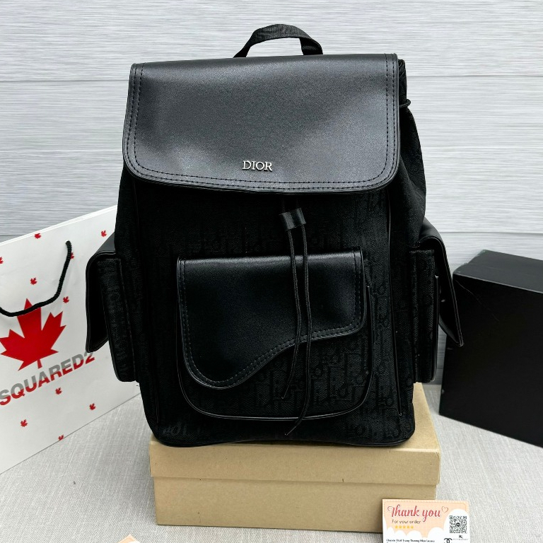 Balo ĐÌ O Đen cao cấp - Chất liệu da phối vải - Fom dáng cực đẹp - Size 55 cực bự - Dành cho ae đi học và Du lịch