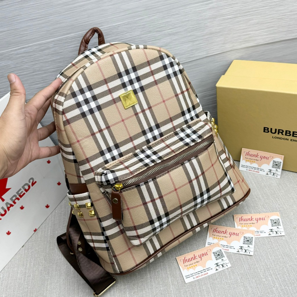 Balo BÊ BÊ RỜ Da Kẻ cao cấp sz40,đựng vừa a4, sách giáo khoa, laptop 14inch, BBR kiểu dáng thời trang đa năng tiện dụng