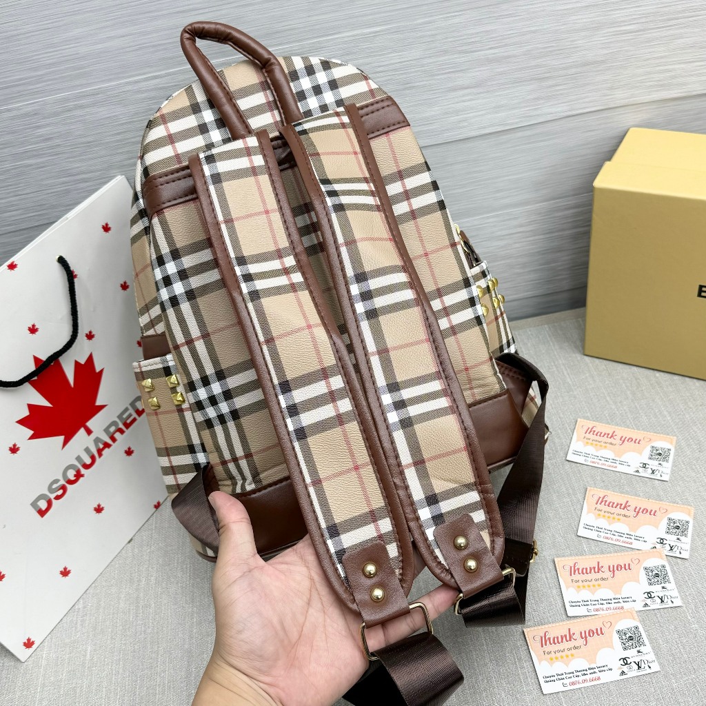 Balo BÊ BÊ RỜ Da Kẻ cao cấp sz40,đựng vừa a4, sách giáo khoa, laptop 14inch, BBR kiểu dáng thời trang đa năng tiện dụng