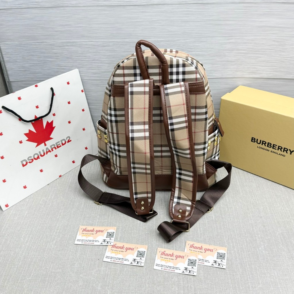 Balo BÊ BÊ RỜ Da Kẻ cao cấp sz40,đựng vừa a4, sách giáo khoa, laptop 14inch, BBR kiểu dáng thời trang đa năng tiện dụng