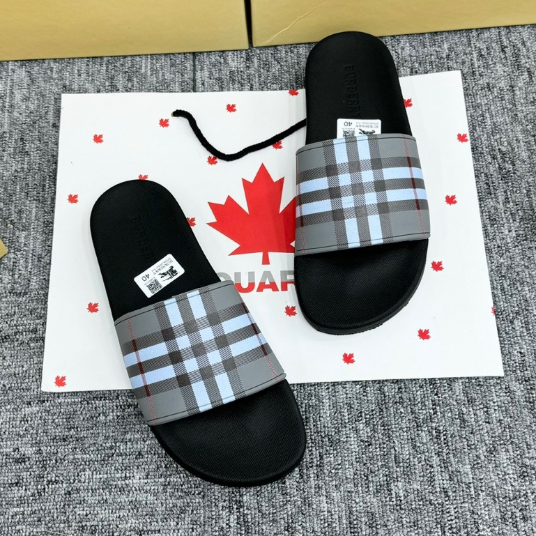 Dép lê nam quai ngang BBR cao su hoạ tiết kẻ sọc quai đế cao su non khắc nổi chữ cao cấp full box
