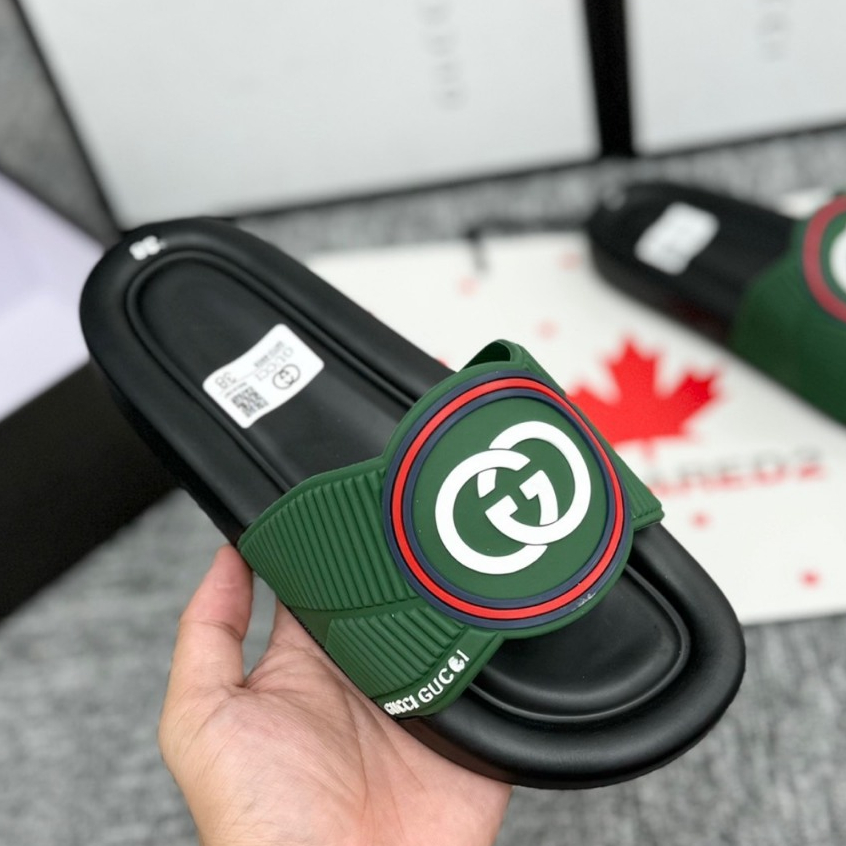 Dép lê Gc Họa tiết Logo Tròn quai ngang nam nữ GC đế 2 lớp chắc chắn siêu bền ,quai cao su hang cao cap new 2024