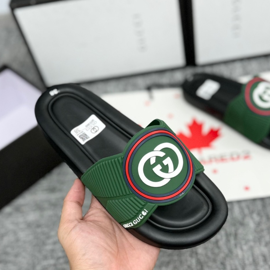 Dép lê Gc Họa tiết Logo Tròn quai ngang nam nữ GC đế 2 lớp chắc chắn siêu bền ,quai cao su hang cao cap new 2024