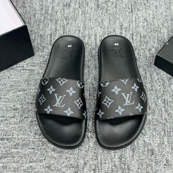 [ Ocean Park Luxury ] Dép Lê LV Quai da siêu nhẹ phối họa tiếp logo cực sang chảnh hàng cao cấp full box hộp đầy đủ