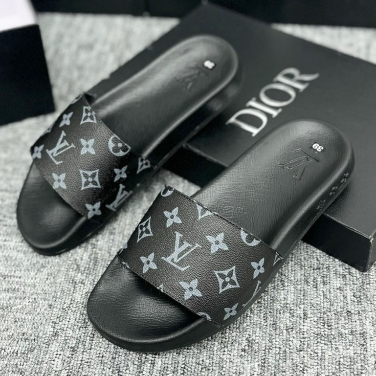 [ Ocean Park Luxury ] Dép Lê LV Quai da siêu nhẹ phối họa tiếp logo cực sang chảnh hàng cao cấp full box hộp đầy đủ