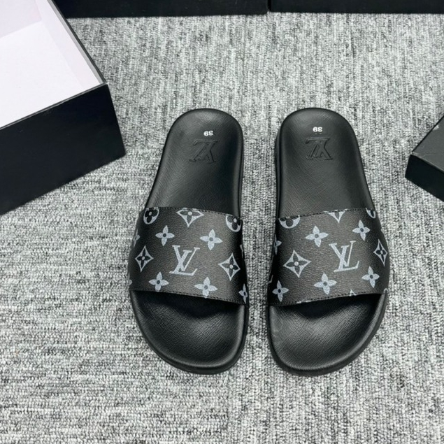 [ Ocean Park Luxury ] Dép Lê LV Quai da siêu nhẹ phối họa tiếp logo cực sang chảnh hàng cao cấp full box hộp đầy đủ