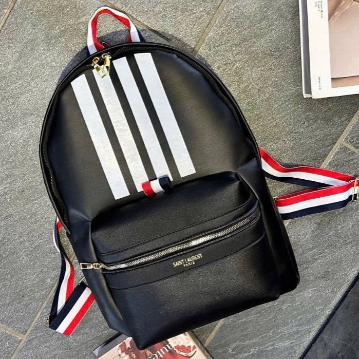 Balo Thomr Browne Hoạ Tiết 4 vạch Trắng Cao Cấp , Balo Da Nam Nữ, Cặp Đi chơi đi học đi du lịch mới nhất 2024