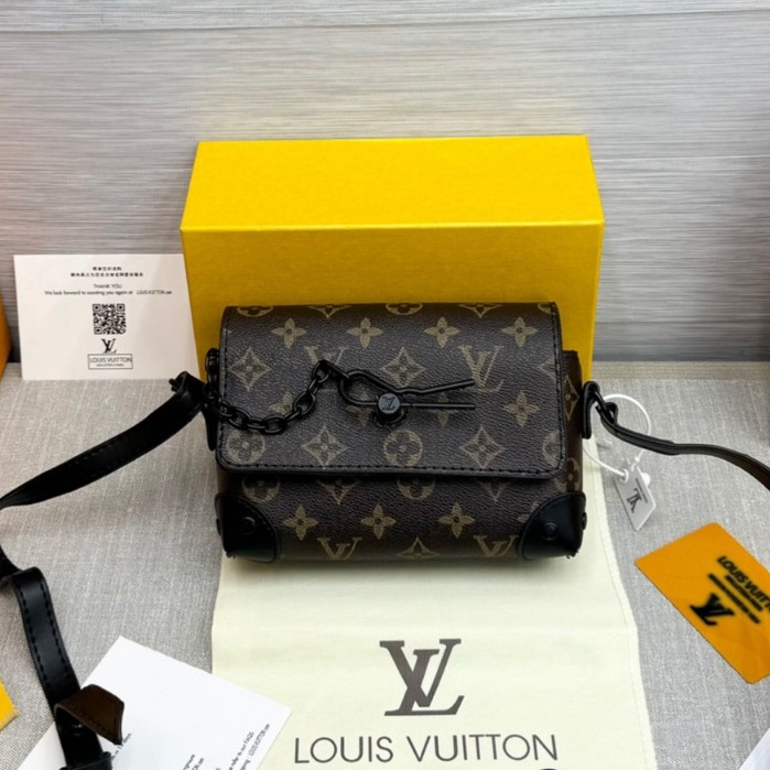 Túi Đeo Chéo Tag Xích Nam Châm L.V Vân Hoa In Cao Cấp - Túi New Ảnh Thật Ful Box Hàng QC Cao Cấp
