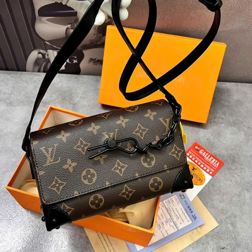 Túi Đeo Chéo Tag Xích Nam Châm L.V Vân Hoa In Cao Cấp - Túi New Ảnh Thật Ful Box Hàng QC Cao Cấp