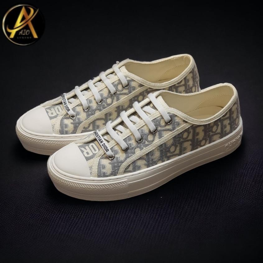 [ AIO LUXURY ] Giày Walk’n’Dior Sneaker Grey Oblique Embroidered Cotton,Dior b56 gray Cao Câp,GIÀY DR B56 Canvas THÊU