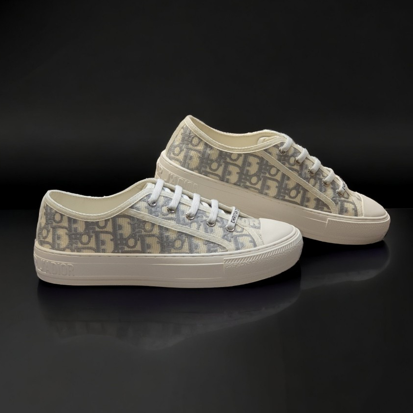 [ AIO LUXURY ] Giày Walk’n’Dior Sneaker Grey Oblique Embroidered Cotton,Dior b56 gray Cao Câp,GIÀY DR B56 Canvas THÊU