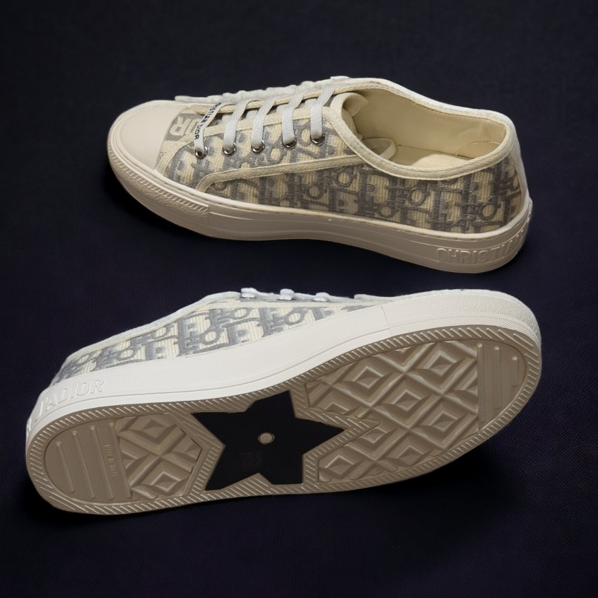 [ AIO LUXURY ] Giày Walk’n’Dior Sneaker Grey Oblique Embroidered Cotton,Dior b56 gray Cao Câp,GIÀY DR B56 Canvas THÊU
