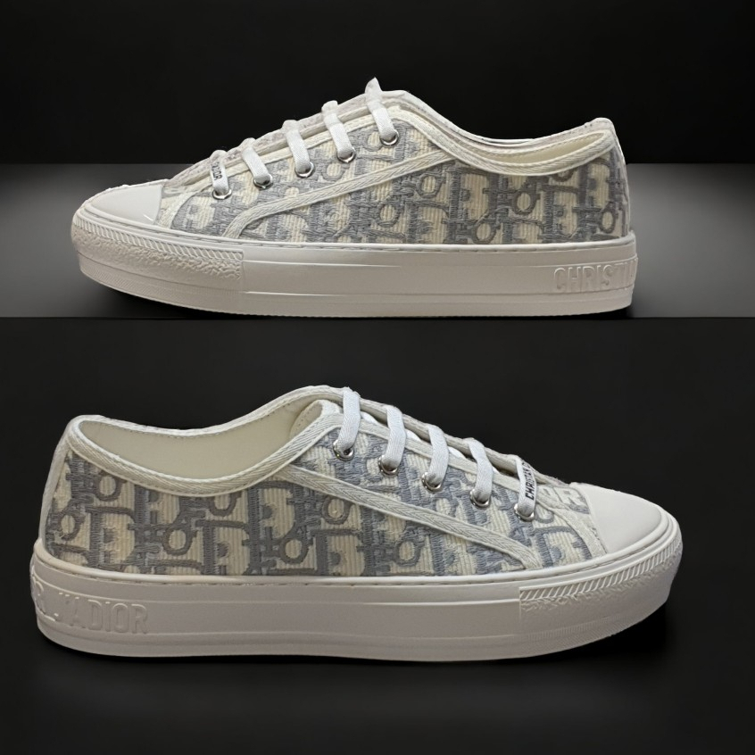 [ AIO LUXURY ] Giày Walk’n’Dior Sneaker Grey Oblique Embroidered Cotton,Dior b56 gray Cao Câp,GIÀY DR B56 Canvas THÊU