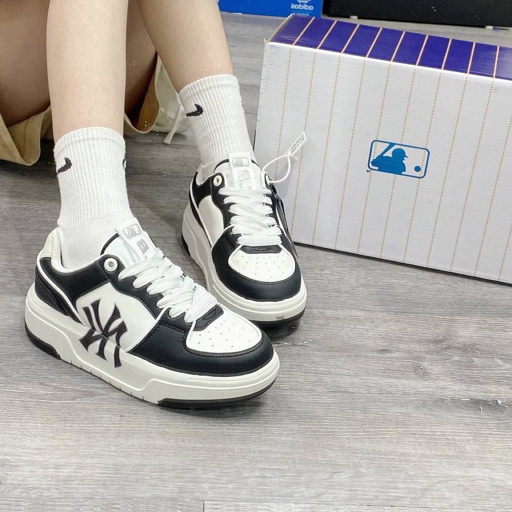 Giầy thể thao sneaker NY liner đen,NY chunky liner ,Giày MLB Chunky Liner Piano Black New York Yankees FULL BOX