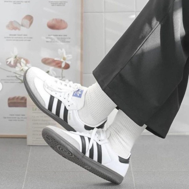 [AIO sneaker]  Giày_Adidas Samba Trắng,Giày Samba ADS Nam Nữ Trắng Sọc Đen Cá Tính Mẫu Basic Đi Êm Chân Full Box Bill