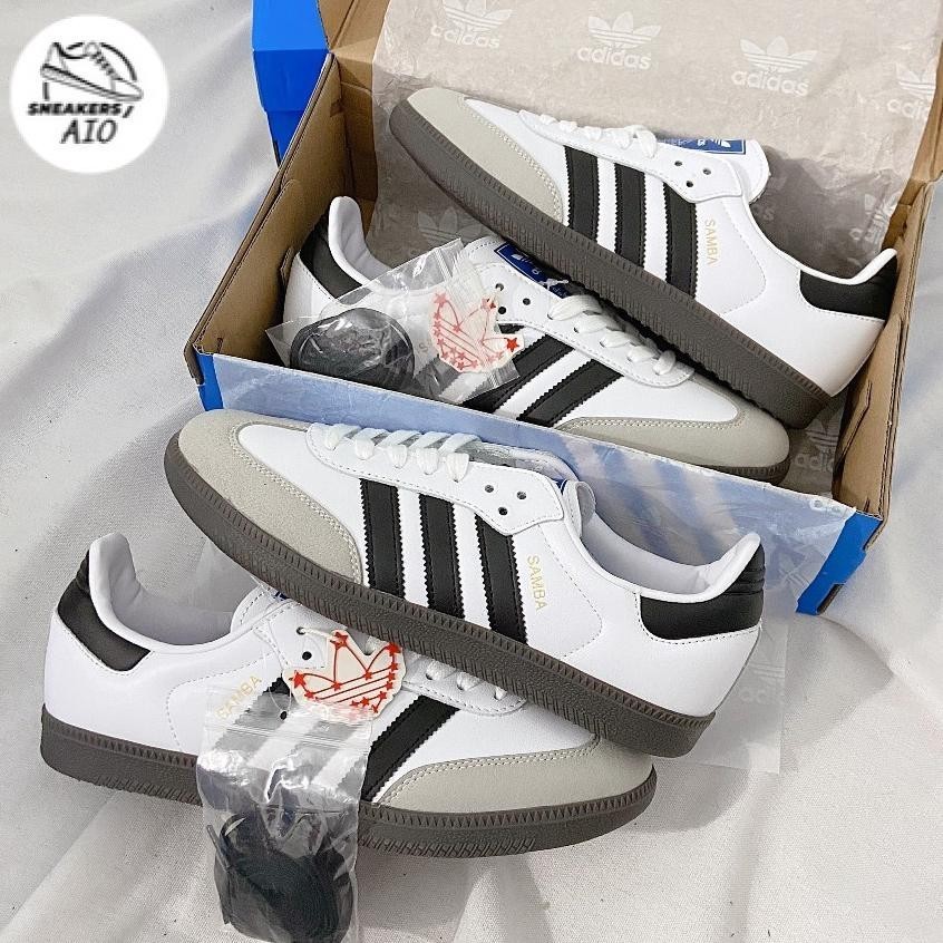 [AIO sneaker]  Giày_Adidas Samba Trắng,Giày Samba ADS Nam Nữ Trắng Sọc Đen Cá Tính Mẫu Basic Đi Êm Chân Full Box Bill